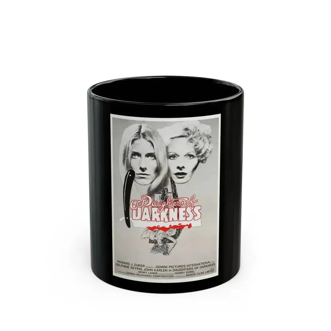 DAUGHTERS OF DARKNESS 1971 Movie Poster - Black Coffee Mug 11oz - Go Mug Yourself