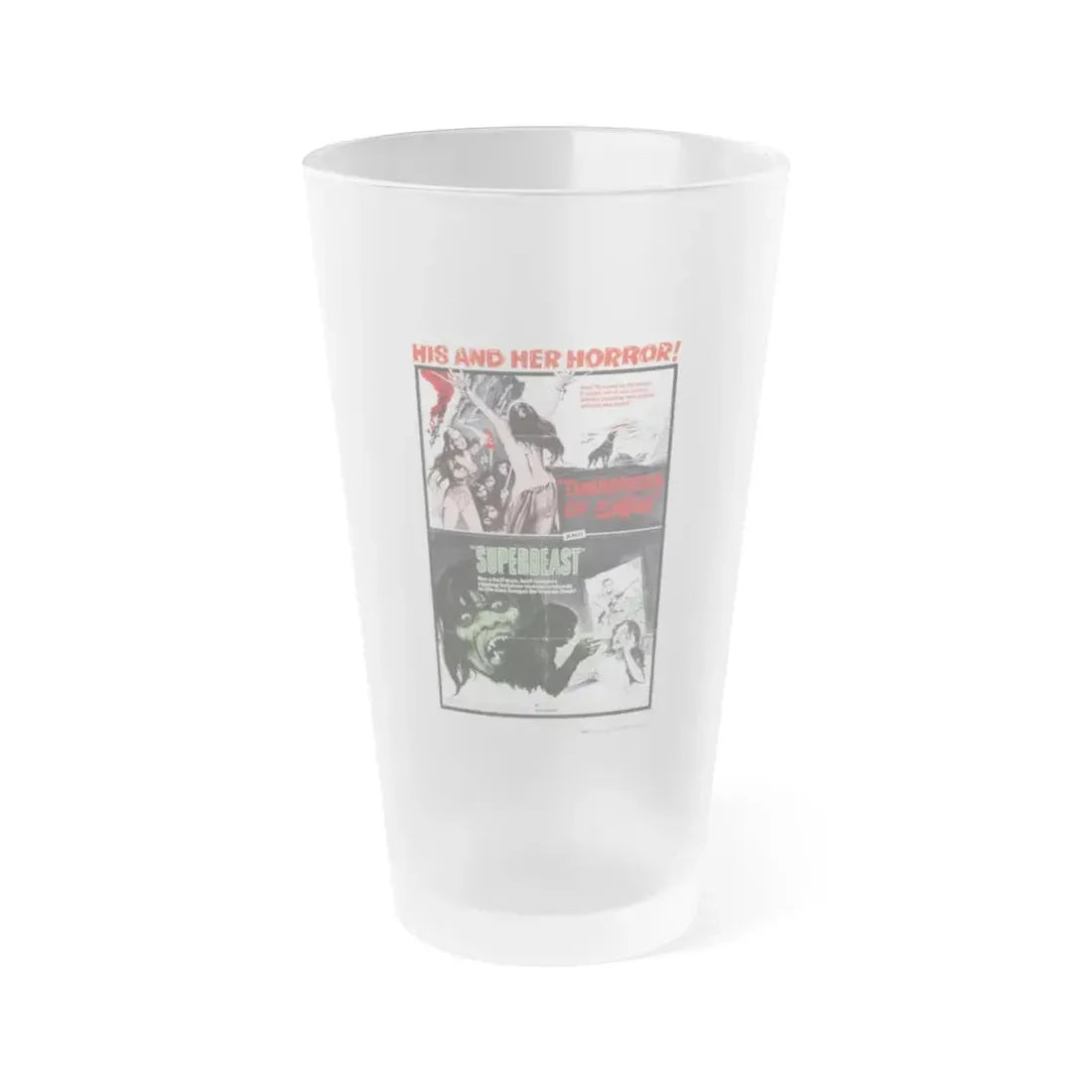 DAUGHTERS OF SATAN + SUPERBEAST (DOUBLE FEATURE) 1972 Movie Poster - Frosted Pint Glass 16oz Default Title - Go Mug Yourself