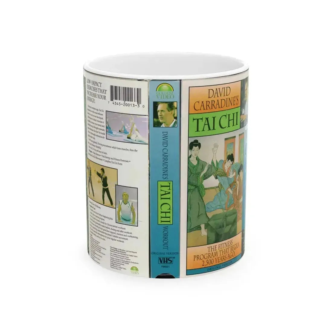 DAVID CARRADINES TAI CHI (VHS COVER) - White Coffee Mug 11oz - Go Mug Yourself