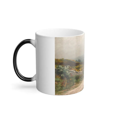 David Farquharson (1839-1907) Wharton Village, near Lancaster - Oil on canvas 1879 - Color Changing Mug 11oz-Go Mug Yourself