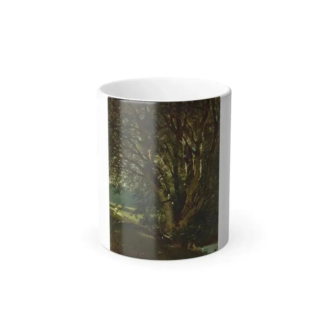 David Johnson (1827-1908) Woman Seated by a Stream (Study) - Oil on Canvas 1889 - Color Changing Mug 11oz 11oz - Go Mug Yourself