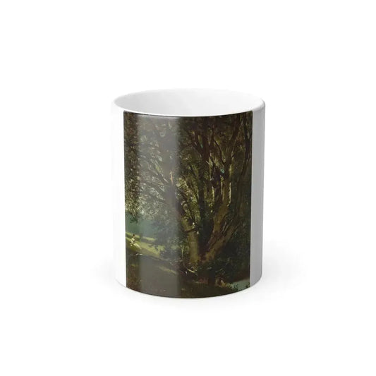 David Johnson (1827-1908) Woman Seated by a Stream (Study) - Oil on Canvas 1889 - Color Changing Mug 11oz 11oz - Go Mug Yourself