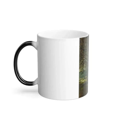 David Johnson (1827-1908) Woman Seated by a Stream (Study) - Oil on Canvas 1889 - Color Changing Mug 11oz - Go Mug Yourself