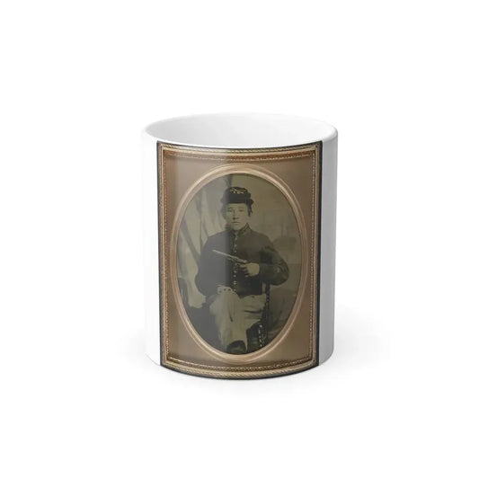 David Potts in Union Cavalry Uniform, With Revolver, in Front of Painted Background (U.S. Civil War) Color Changing Coffee Mug 11oz Default Title 11oz - Go Mug Yourself