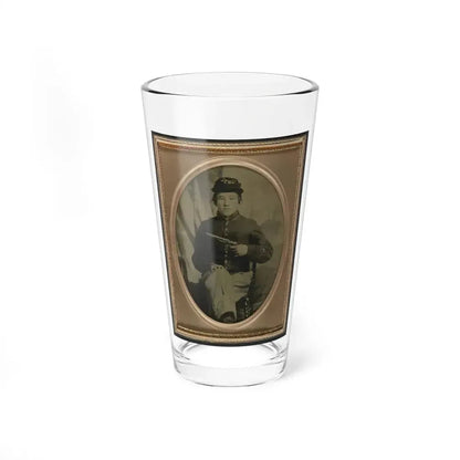 David Potts In Union Cavalry Uniform, With Revolver, In Front Of Painted Background (U.S. Civil War) Pint Glass 16oz 16oz - Go Mug Yourself