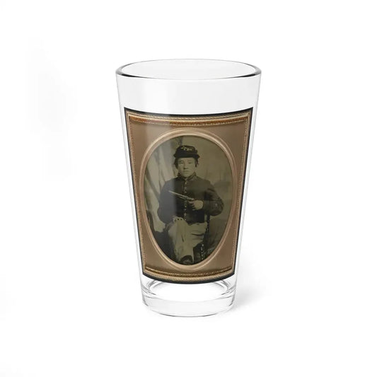 David Potts In Union Cavalry Uniform, With Revolver, In Front Of Painted Background (U.S. Civil War) Pint Glass 16oz 16oz - Go Mug Yourself