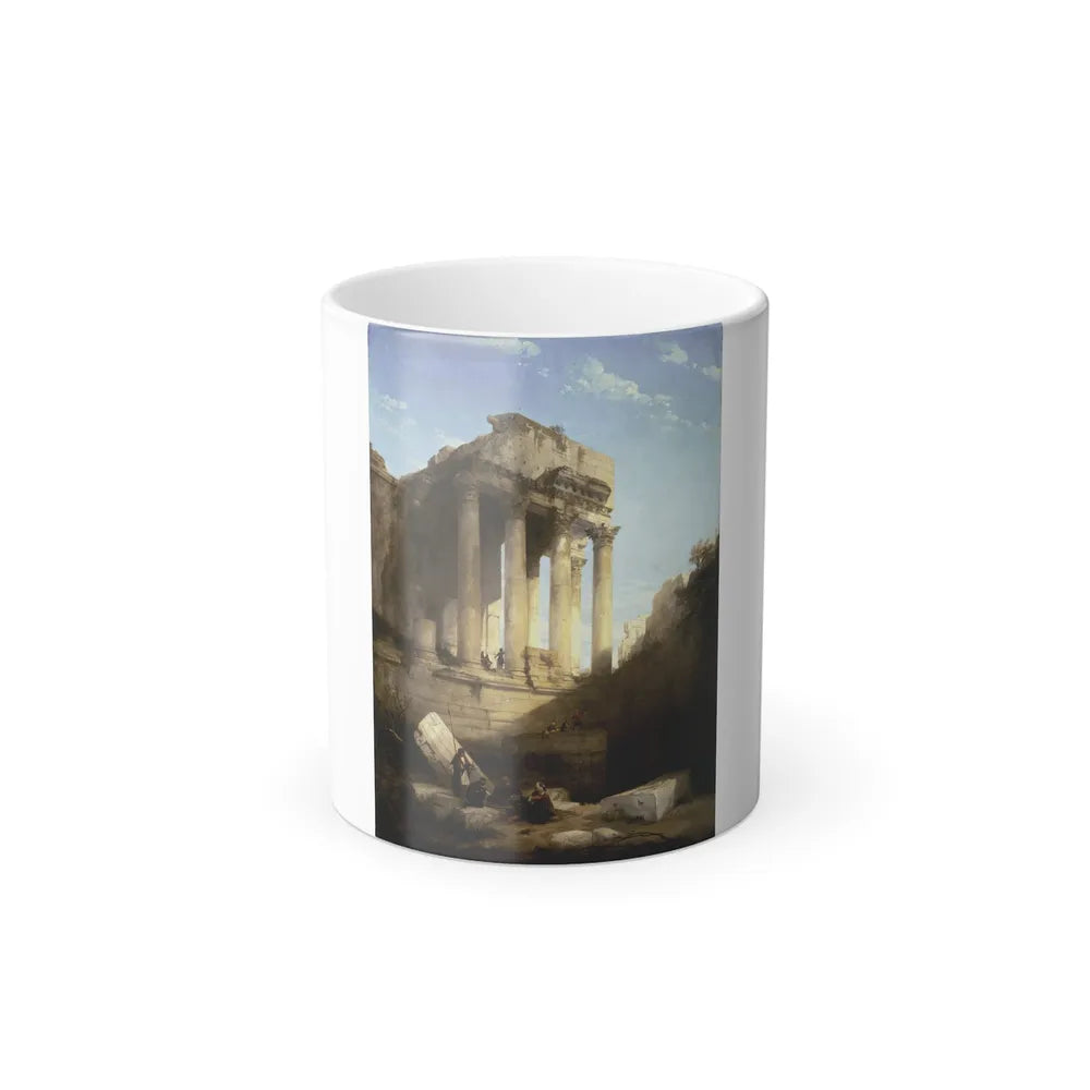 David Roberts (1796-1864) Baalbek - Ruins of the Temple of Bacchus - 1840 - Color Changing Mug 11oz-11oz-Go Mug Yourself