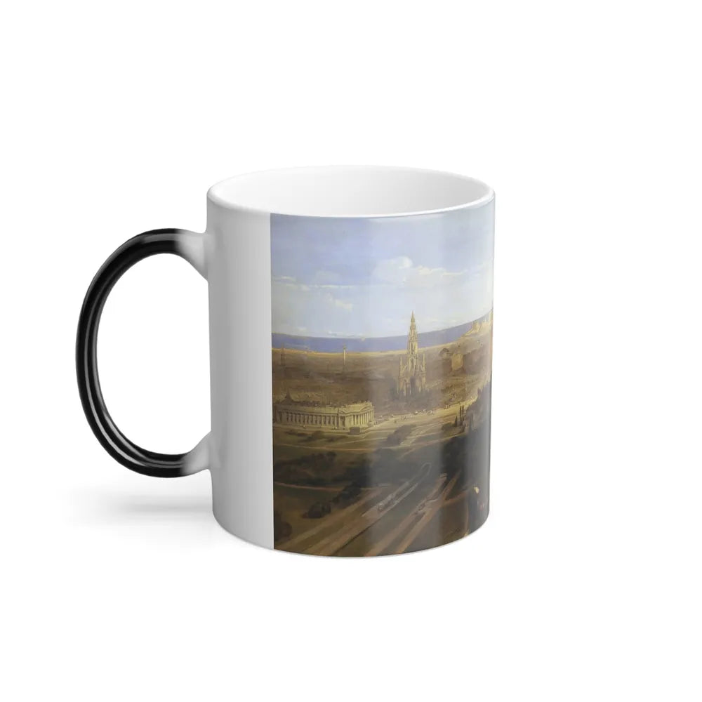 David Roberts (1796-1864) Edinburgh from the Castle - Oil on Canvas 1847 - Color Changing Mug 11oz-Go Mug Yourself