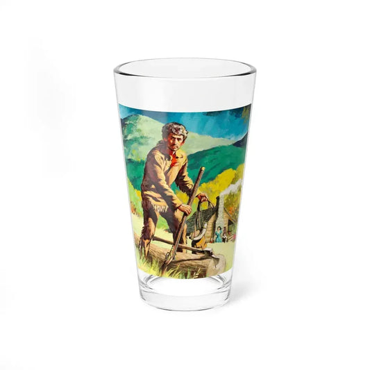 Davy Crockett King of the Wild Frontier Big Golden Book Wraparound Cover_ detail - Pint Glass 16oz 16oz - Go Mug Yourself
