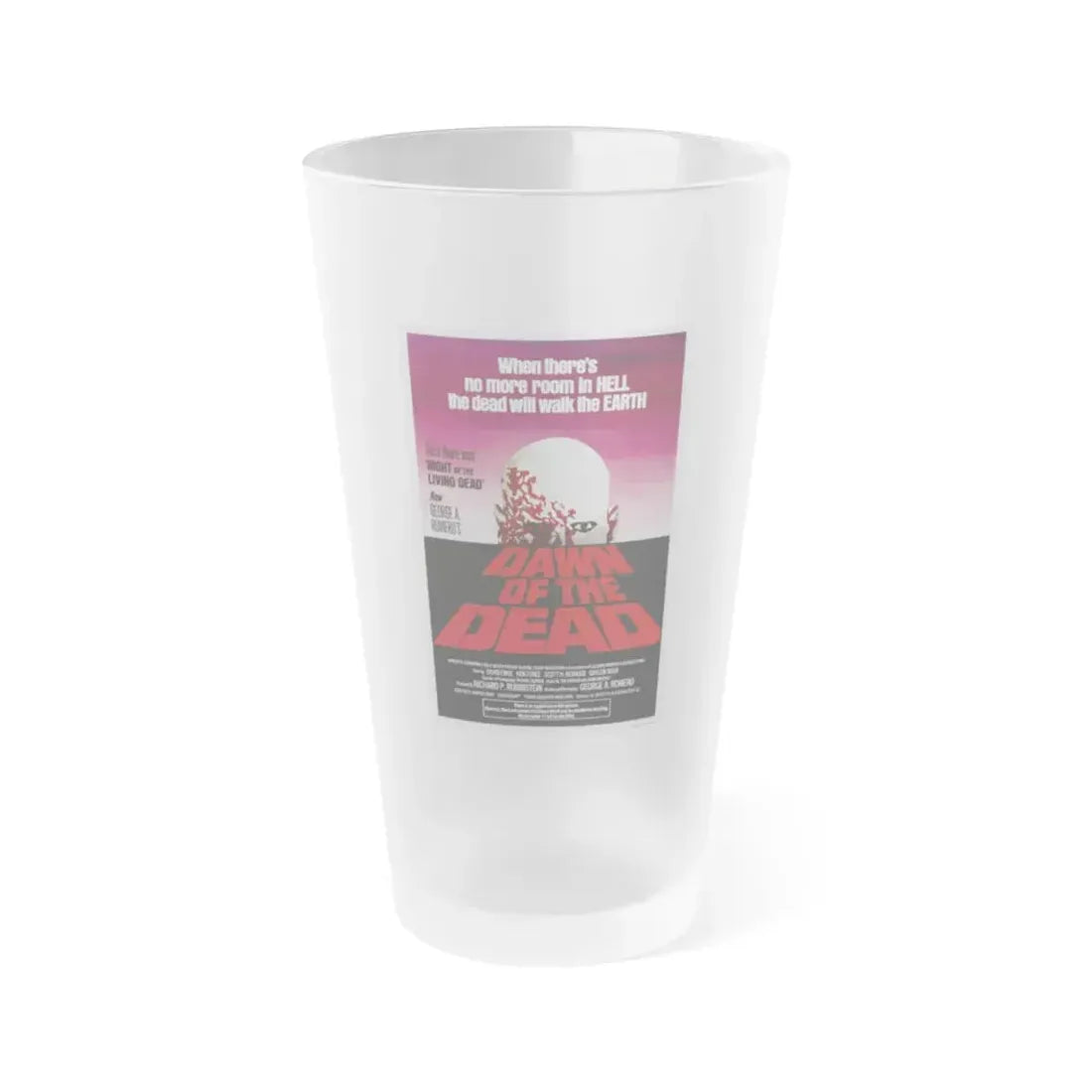 DAWN OF THE DEAD 1978 Movie Poster - Frosted Pint Glass 16oz Default Title - Go Mug Yourself