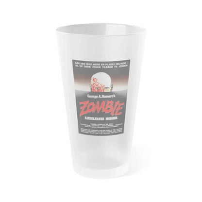 DAWN OF THE DEAD (DANISH) 1978 Movie Poster - Frosted Pint Glass 16oz Default Title - Go Mug Yourself