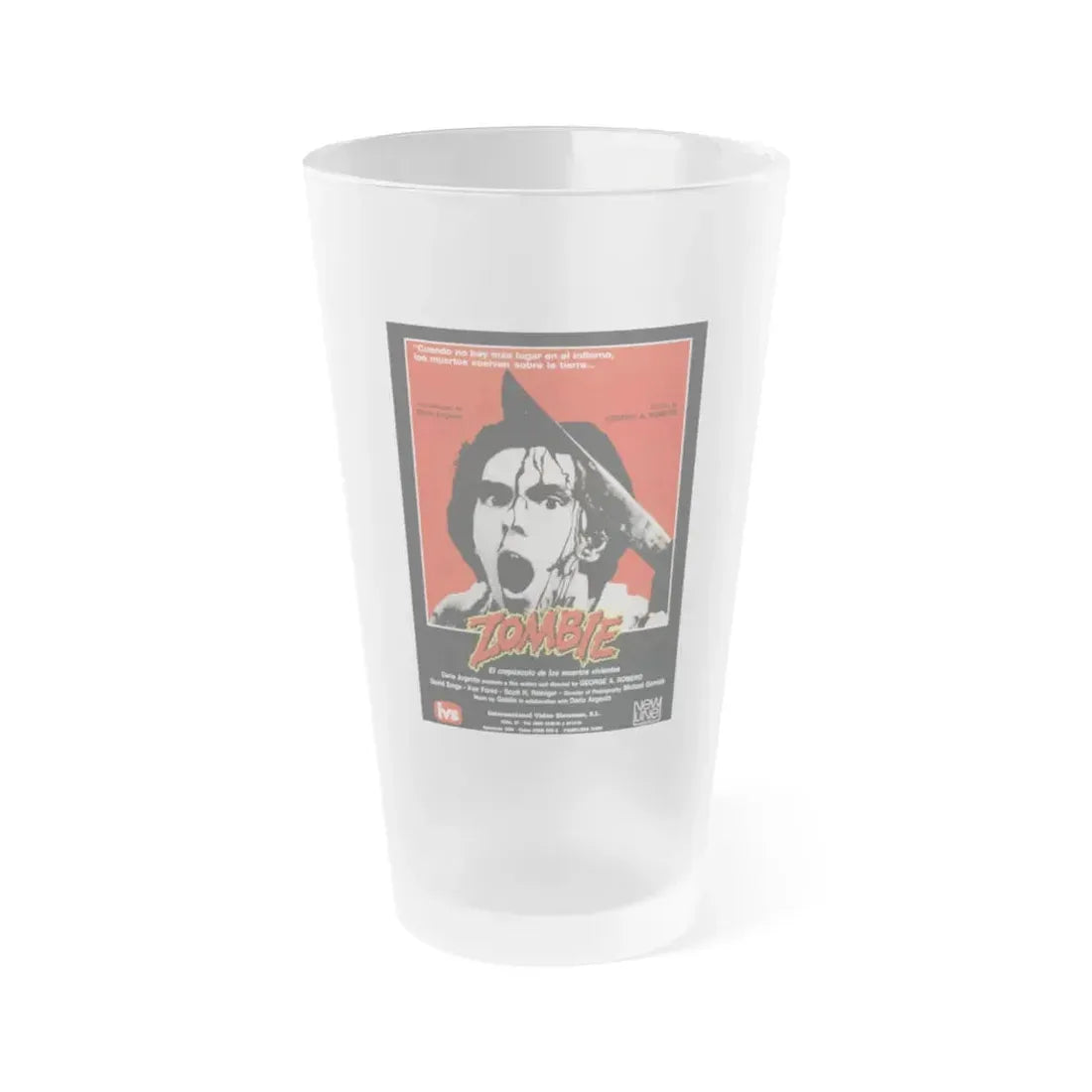 DAWN OF THE DEAD (ITALIAN) 1978 Movie Poster - Frosted Pint Glass 16oz Default Title - Go Mug Yourself