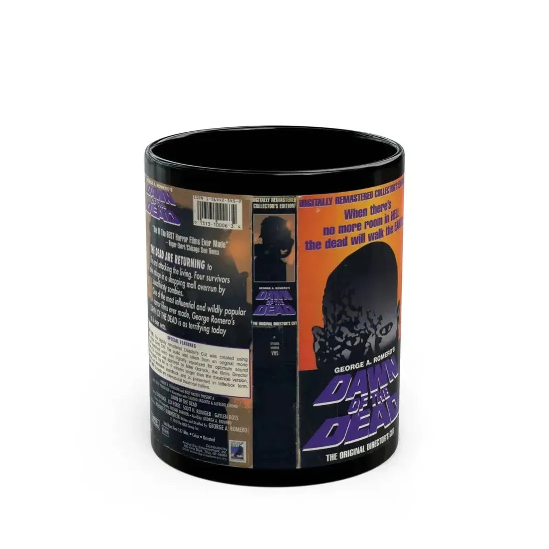DAWN OF THE DEAD THE ORIGINAL DIRECTORS CUT (VHS COVER) - Black Coffee Mug 11oz - Go Mug Yourself
