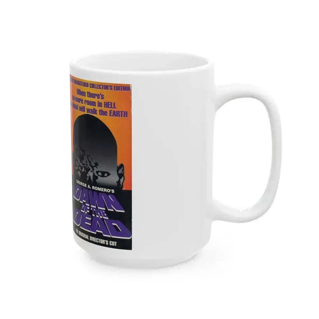 DAWN OF THE DEAD THE ORIGINAL DIRECTORS CUT (VHS COVER) - White Coffee Mug - Go Mug Yourself