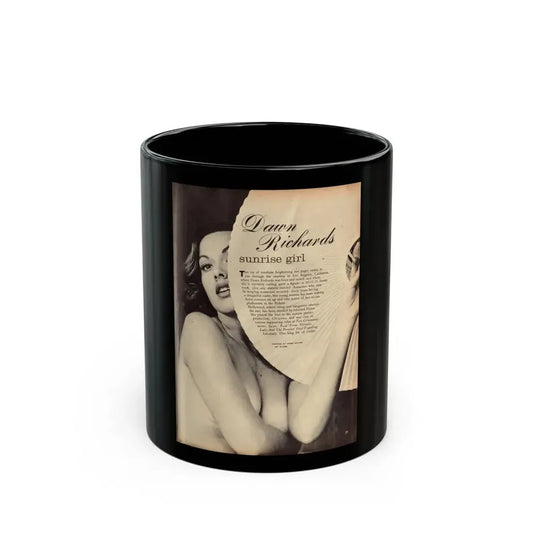 Dawn Richard #101 - [Pages 29] Including Pages 1 of 5 with 1 B&W Photo & Brief Article from ADVENTURE Dec. '60 Mag. (Vintage Female Icon) Black Coffee Mug 11oz - Go Mug Yourself
