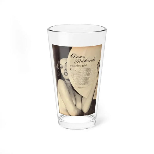 Dawn Richard #101 - Pages 29 Including Pages 1 of 5 with 1 B&W Photo & Brief Article from ADVENTURE Dec. '60 Mag. (Vintage Female Icon) Pint Glass 16oz 16oz - Go Mug Yourself