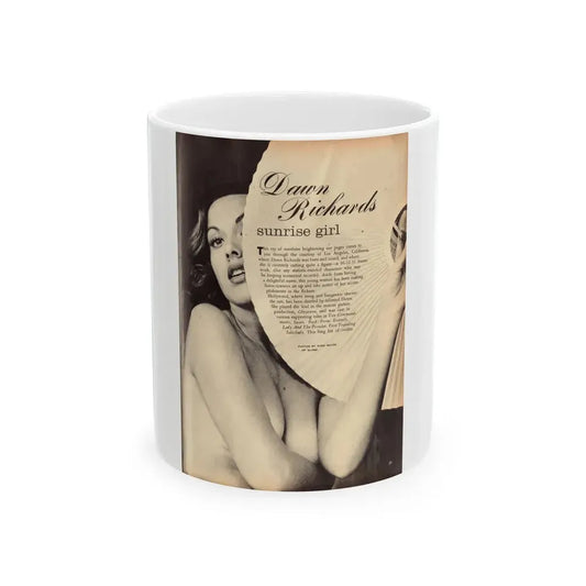 Dawn Richard #101 - [Pages 29] Including Pages 1 of 5 with 1 B&W Photo & Brief Article from ADVENTURE Dec. '60 Mag. (Vintage Female Icon) White Coffee Mug 11oz - Go Mug Yourself