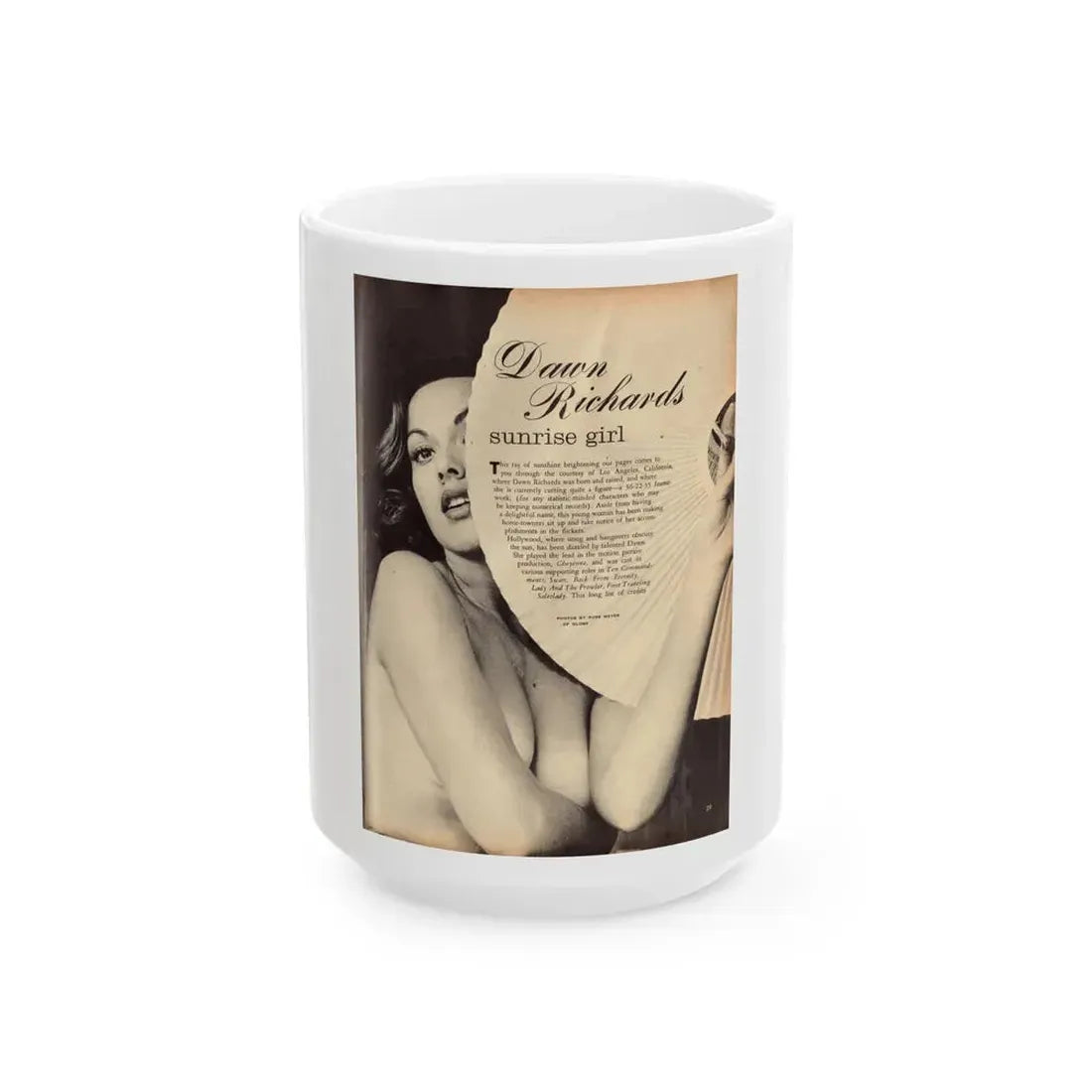 Dawn Richard #101 - [Pages 29] Including Pages 1 of 5 with 1 B&W Photo & Brief Article from ADVENTURE Dec. '60 Mag. (Vintage Female Icon) White Coffee Mug 15oz - Go Mug Yourself