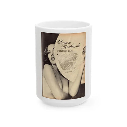 Dawn Richard #101 - [Pages 29] Including Pages 1 of 5 with 1 B&W Photo & Brief Article from ADVENTURE Dec. '60 Mag. (Vintage Female Icon) White Coffee Mug 15oz - Go Mug Yourself