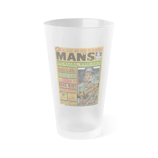 Dawn Richard #104 - Dawn on cover little B&W Pic uper right corner from MAN's Magazine June '63 also inside spread (Vintage Female Icon) Frosted Pint Glass 16oz 16oz Frosted - Go Mug Yourself