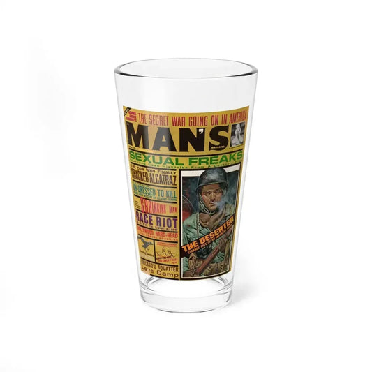 Dawn Richard #104 - Dawn on cover little B&W Pic uper right corner from MAN's Magazine June '63 also inside spread (Vintage Female Icon) Pint Glass 16oz 16oz - Go Mug Yourself