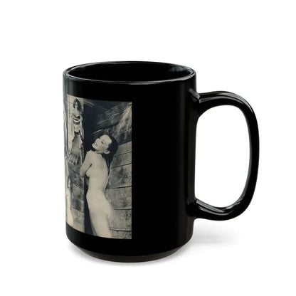 Dawn Richard #105 - [Pages 46 & 47] Including Pages 1 & 2 of 4 with, 8 B&W Photos from MAN's Magazine June 1963 (Vintage Female Icon) Black Coffee Mug - Go Mug Yourself