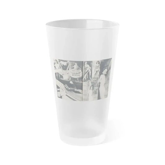 Dawn Richard #105 - Pages 46 & 47 Including Pages 1 & 2 of 4 with, 8 B&W Photos from MAN's Magazine June 1963 (Vintage Female Icon) Frosted Pint Glass 16oz 16oz Frosted - Go Mug Yourself