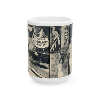 Dawn Richard #105 - [Pages 46 & 47] Including Pages 1 & 2 of 4 with, 8 B&W Photos from MAN's Magazine June 1963 (Vintage Female Icon) White Coffee Mug 15oz - Go Mug Yourself