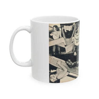 Dawn Richard #105 - [Pages 46 & 47] Including Pages 1 & 2 of 4 with, 8 B&W Photos from MAN's Magazine June 1963 (Vintage Female Icon) White Coffee Mug - Go Mug Yourself