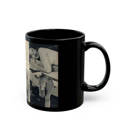 Dawn Richard #106 - [Pages 48 & 49] Including Pages 3 & 4 of 4 with, 3 B&W Photos from MAN's Magazine June 1963 (Vintage Female Icon) Black Coffee Mug - Go Mug Yourself