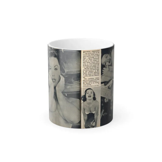 Dawn Richard #106 - [Pages 48 & 49] Including Pages 3 & 4 of 4 with, 3 B&W Photos from MAN's Magazine June 1963 (Vintage Female Icon) Color Changing Mug 11oz 11oz - Go Mug Yourself