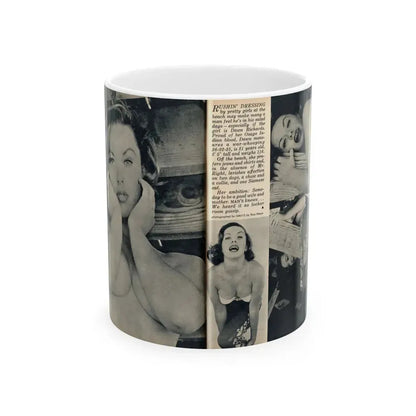 Dawn Richard #106 - [Pages 48 & 49] Including Pages 3 & 4 of 4 with, 3 B&W Photos from MAN's Magazine June 1963 (Vintage Female Icon) White Coffee Mug 11oz - Go Mug Yourself