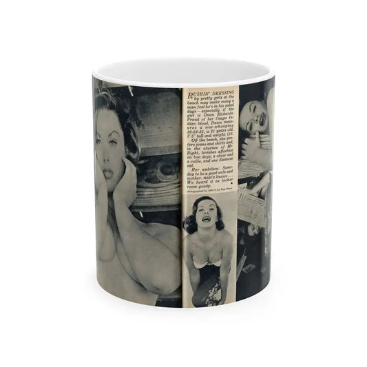 Dawn Richard #106 - [Pages 48 & 49] Including Pages 3 & 4 of 4 with, 3 B&W Photos from MAN's Magazine June 1963 (Vintage Female Icon) White Coffee Mug 11oz - Go Mug Yourself