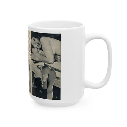 Dawn Richard #106 - [Pages 48 & 49] Including Pages 3 & 4 of 4 with, 3 B&W Photos from MAN's Magazine June 1963 (Vintage Female Icon) White Coffee Mug - Go Mug Yourself