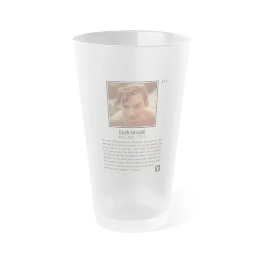 Dawn Richard #110 - Dawn on 2.5x3.5 Playboy Collector Card (Vintage Female Icon) Frosted Pint Glass 16oz 16oz Frosted - Go Mug Yourself