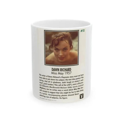 Dawn Richard #110 - Dawn on 2.5x3.5 Playboy Collector Card (Vintage Female Icon) White Coffee Mug 11oz - Go Mug Yourself