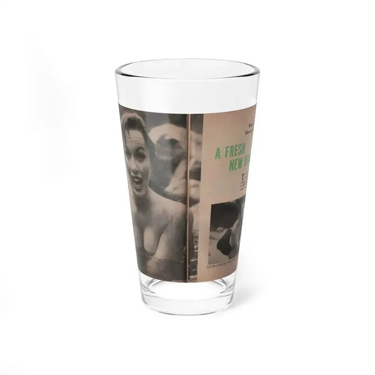 Dawn Richard #34 - Pages 50 & 51 Including Pages 1 & 2 of 6 with, 2 B&W Photos, Start if Article+Captions from People Today Pocket Mag. Nov. '57 (Vintage Female Icon) Pint Glass 16oz 16oz - Go Mug Yourself