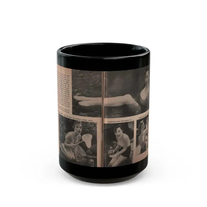 Dawn Richard #35 - [Pages 52 & 53] Including Pages 3 & 4 of 6 with, 4 B&W Photos, Article & Caption from People Today Pocket Mag. Nov. '57 (Vintage Female Icon) Black Coffee Mug 15oz - Go Mug Yourself