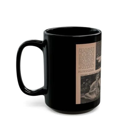 Dawn Richard #35 - [Pages 52 & 53] Including Pages 3 & 4 of 6 with, 4 B&W Photos, Article & Caption from People Today Pocket Mag. Nov. '57 (Vintage Female Icon) Black Coffee Mug - Go Mug Yourself