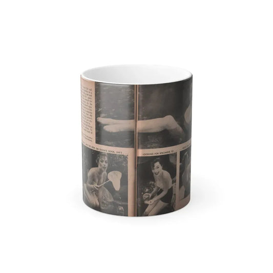 Dawn Richard #35 - [Pages 52 & 53] Including Pages 3 & 4 of 6 with, 4 B&W Photos, Article & Caption from People Today Pocket Mag. Nov. '57 (Vintage Female Icon) Color Changing Coffee Mug 11oz - Go Mug Yourself