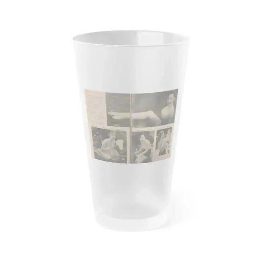 Dawn Richard #35 - Pages 52 & 53 Including Pages 3 & 4 of 6 with, 4 B&W Photos, Article & Caption from People Today Pocket Mag. Nov. '57 (Vintage Female Icon) Frosted Pint Glass 16oz 16oz Frosted - Go Mug Yourself