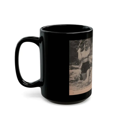 Dawn Richard #36 - [Pages 54 & 55] Including Pages 5 & 6 of 6 with, 2 B&W Photos+Captions from People Today Pocket Mag. Nov. '57 (Vintage Female Icon) Black Coffee Mug - Go Mug Yourself
