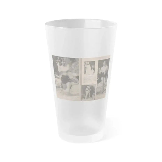 Dawn Richard #36 - Pages 54 & 55 Including Pages 5 & 6 of 6 with, 2 B&W Photos+Captions from People Today Pocket Mag. Nov. '57 (Vintage Female Icon) Frosted Pint Glass 16oz 16oz Frosted - Go Mug Yourself