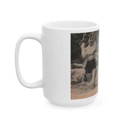 Dawn Richard #36 - [Pages 54 & 55] Including Pages 5 & 6 of 6 with, 2 B&W Photos+Captions from People Today Pocket Mag. Nov. '57 (Vintage Female Icon) White Coffee Mug - Go Mug Yourself