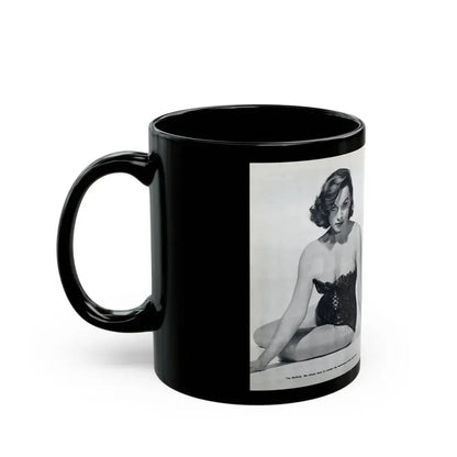 Dawn Richard #38 - [Pages 24 & 25] Including Pages 3 & 4 of 6 with, 4 Photos B&W & Caption from Bachelor Mag. Nov. '57 (Vintage Female Icon) Black Coffee Mug - Go Mug Yourself