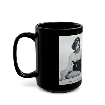 Dawn Richard #38 - [Pages 24 & 25] Including Pages 3 & 4 of 6 with, 4 Photos B&W & Caption from Bachelor Mag. Nov. '57 (Vintage Female Icon) Black Coffee Mug - Go Mug Yourself