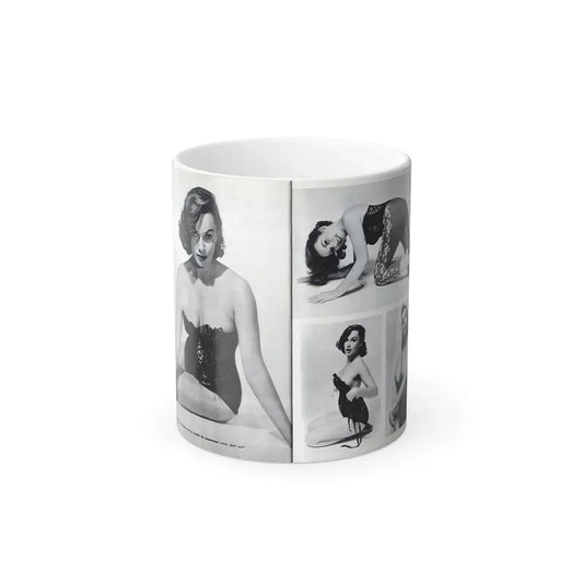 Dawn Richard #38 - [Pages 24 & 25] Including Pages 3 & 4 of 6 with, 4 Photos B&W & Caption from Bachelor Mag. Nov. '57 (Vintage Female Icon) Color Changing Coffee Mug 11oz - Go Mug Yourself