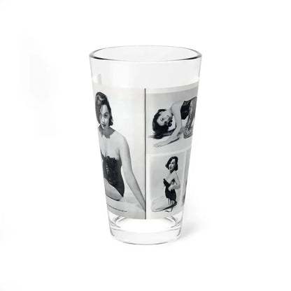 Dawn Richard #38 - Pages 24 & 25 Including Pages 3 & 4 of 6 with, 4 Photos B&W & Caption from Bachelor Mag. Nov. '57 (Vintage Female Icon) Pint Glass 16oz 16oz - Go Mug Yourself