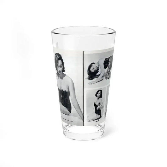 Dawn Richard #38 - Pages 24 & 25 Including Pages 3 & 4 of 6 with, 4 Photos B&W & Caption from Bachelor Mag. Nov. '57 (Vintage Female Icon) Pint Glass 16oz 16oz - Go Mug Yourself