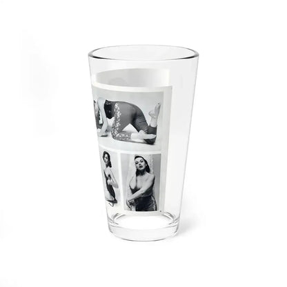 Dawn Richard #38 - Pages 24 & 25 Including Pages 3 & 4 of 6 with, 4 Photos B&W & Caption from Bachelor Mag. Nov. '57 (Vintage Female Icon) Pint Glass 16oz - Go Mug Yourself